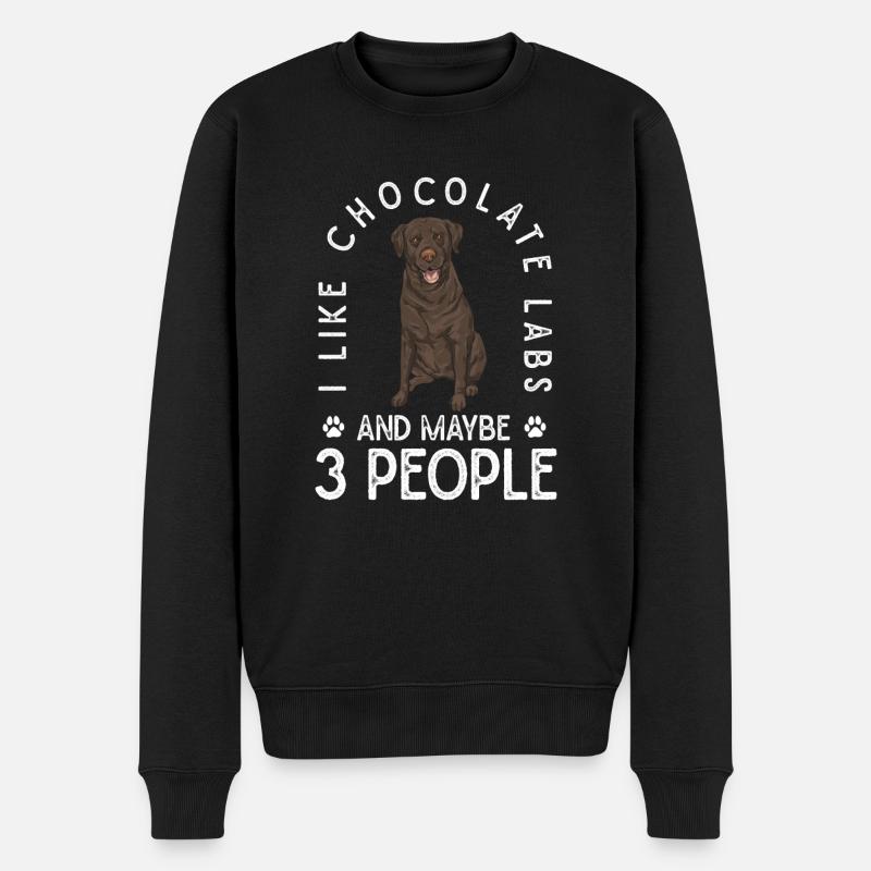 Chien Labrador Retriever chocolat - Pull Premium bio Homme - noir