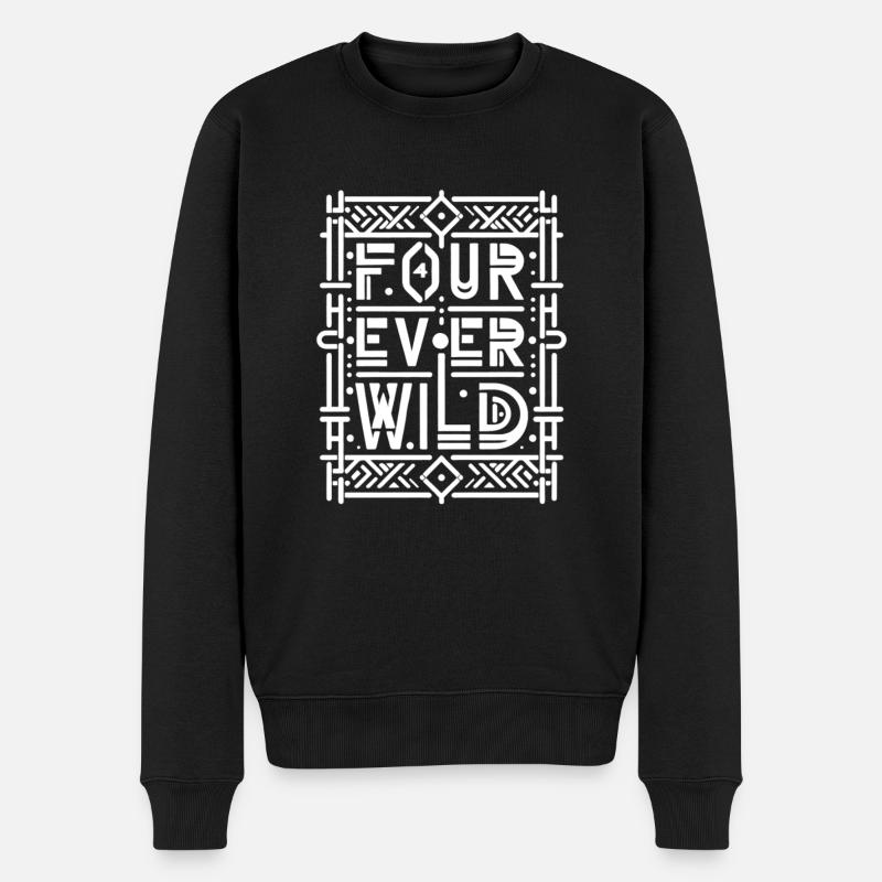 Four Ever Wild 60 - Männer Premium Bio Pullover - Schwarz