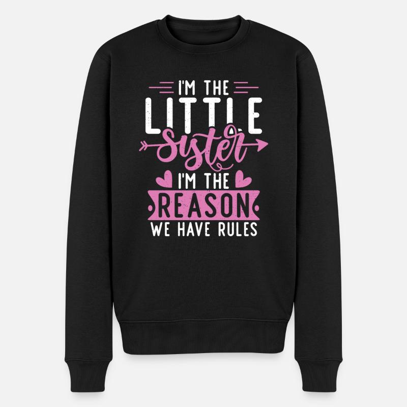 Little Sister Gifts - Männer Premium Bio Pullover - Schwarz