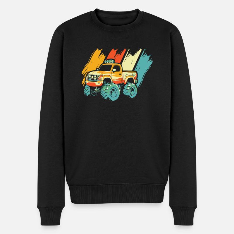 Monster Truck - Männer Premium Bio Pullover - Schwarz