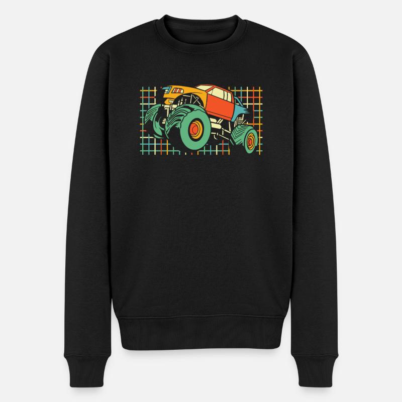 Monster Truck - Männer Premium Bio Pullover - Schwarz