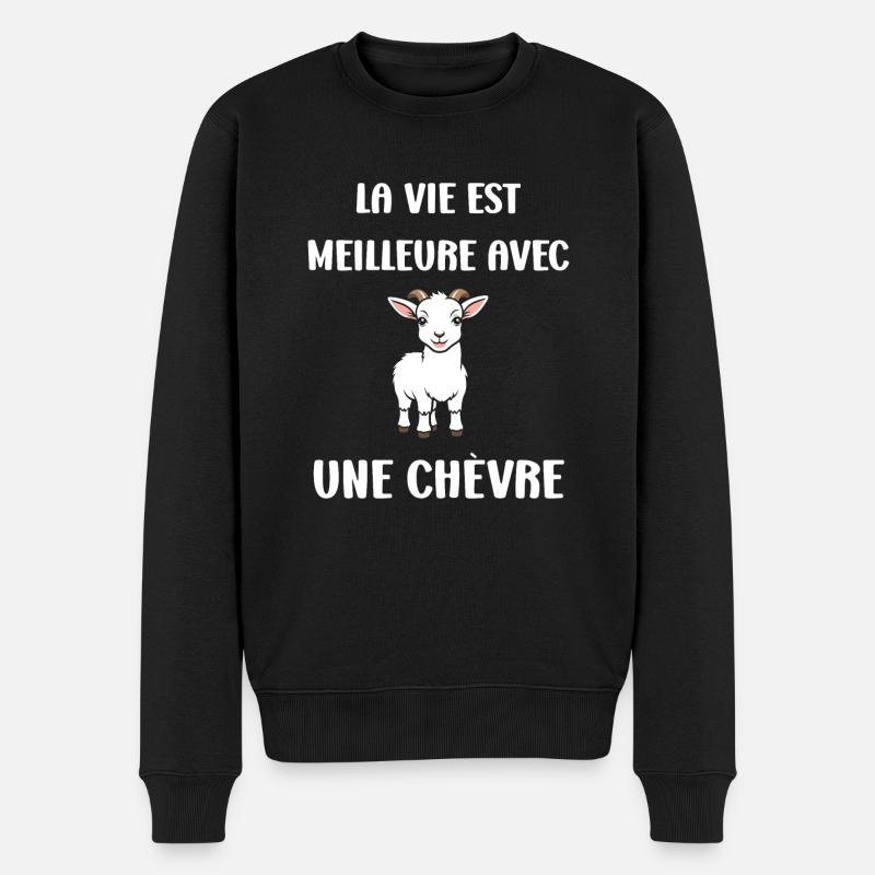 Citation humour petite chèvre - Pull Premium bio Homme - noir