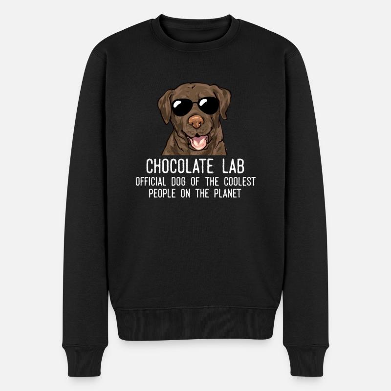 Chien Labrador Retriever chocolat - Pull Premium bio Homme - noir