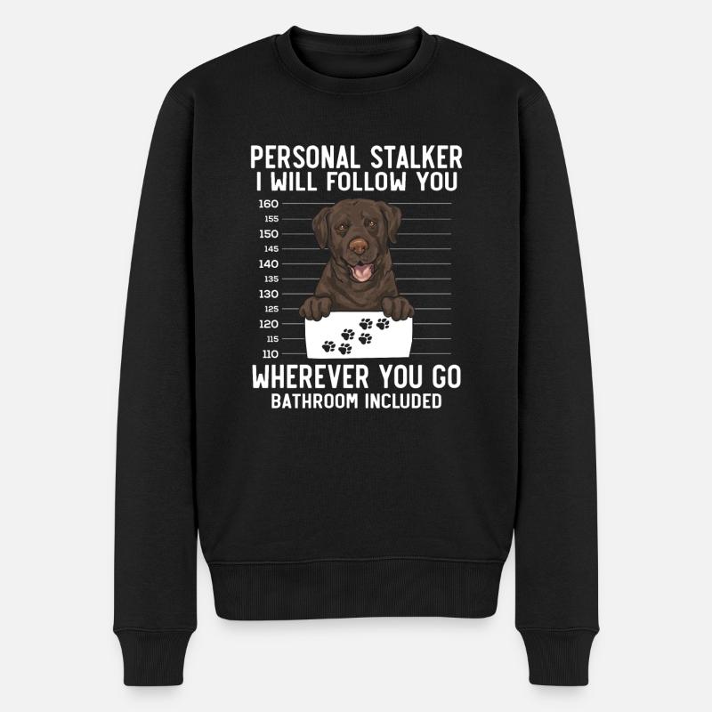 Chien Labrador Retriever chocolat - Pull Premium bio Homme - noir