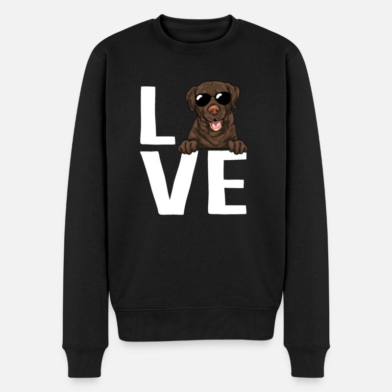 Chien Labrador Retriever chocolat - Pull Premium bio Homme - noir