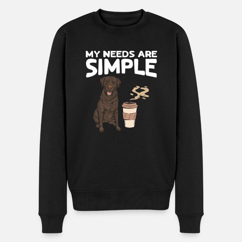 Chien Labrador Retriever chocolat - Pull Premium bio Homme - noir