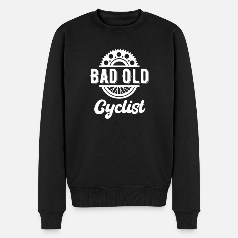 Bad Old Radfahrer Radfahren Opa Motorräder - Männer Premium Bio Pullover - Schwarz