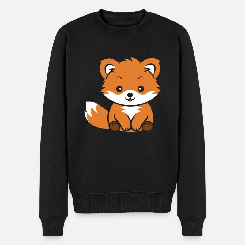 Renard amour Petit panda roux - Pull Premium bio Homme - noir