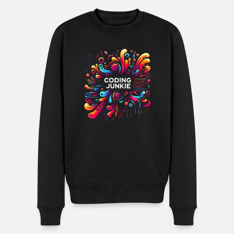 Coding Junkie 12 - Männer Premium Bio Pullover - Schwarz