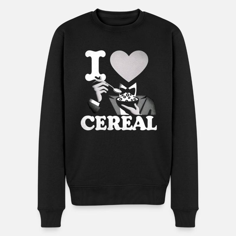I Love Cereal 6 - Männer Premium Bio Pullover - Schwarz