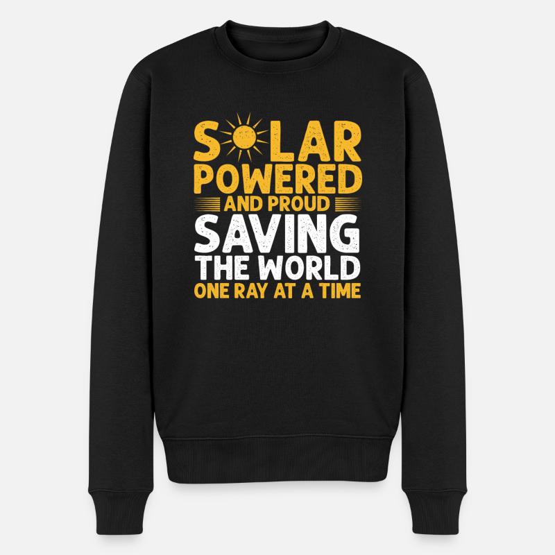 Solarmodul Solarenergie Solarstrom - Männer Premium Bio Pullover - Schwarz