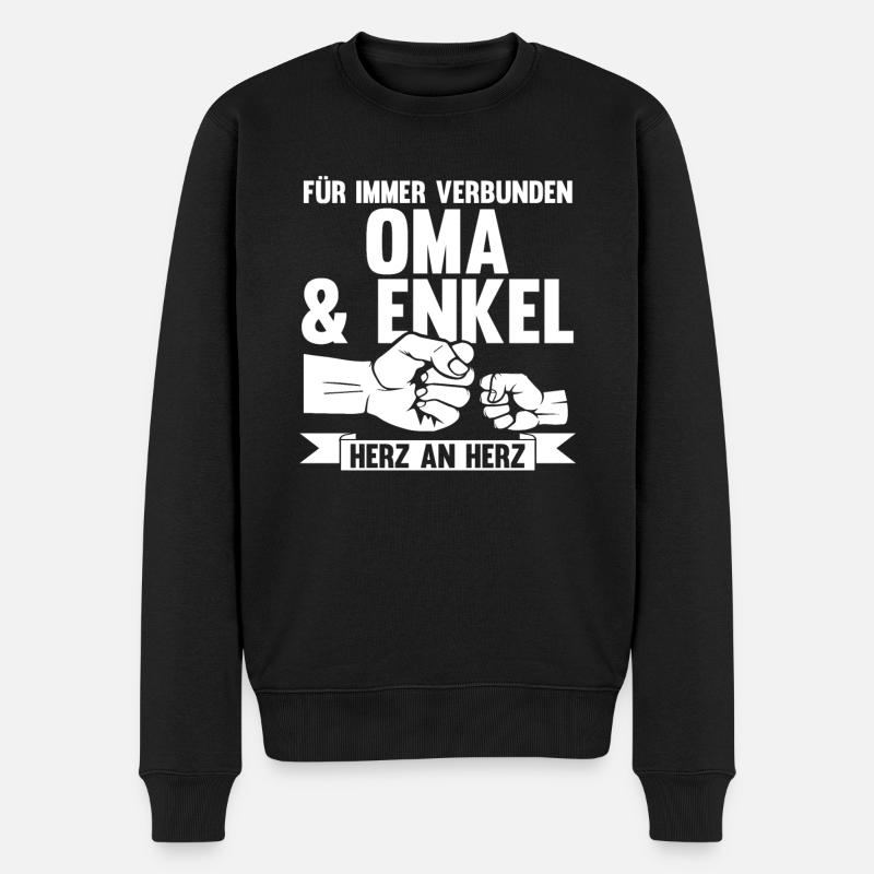 Oma Großmutter und Enkel - Männer Premium Bio Pullover - Schwarz