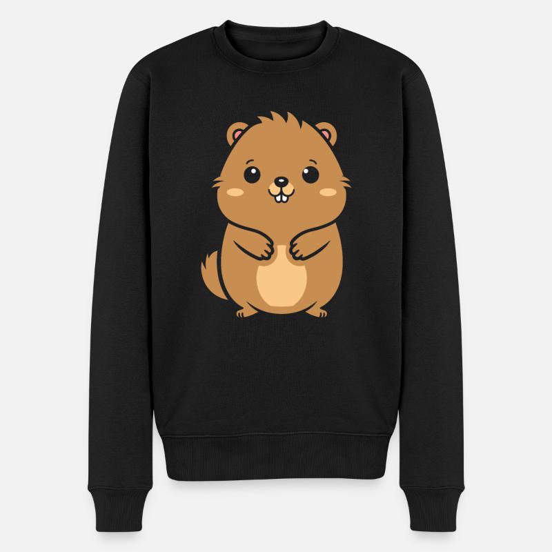 Kleiner Biber-Humor - Männer Premium Bio Pullover - Schwarz