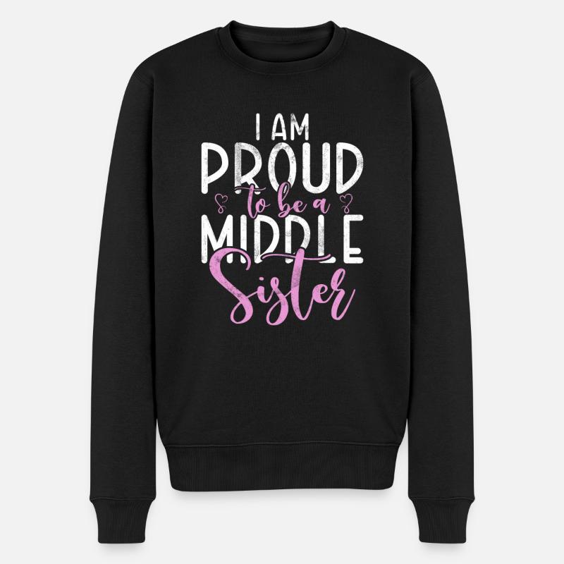 Middle Sister Gifts - Männer Premium Bio Pullover - Schwarz