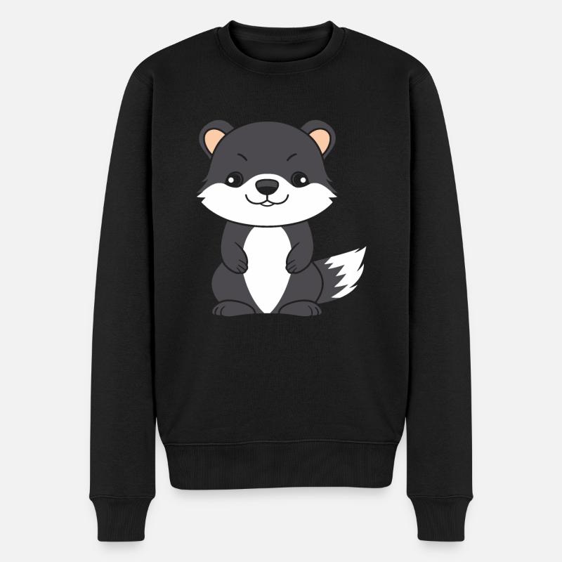 Humor kleines Wiesel - Männer Premium Bio Pullover - Schwarz