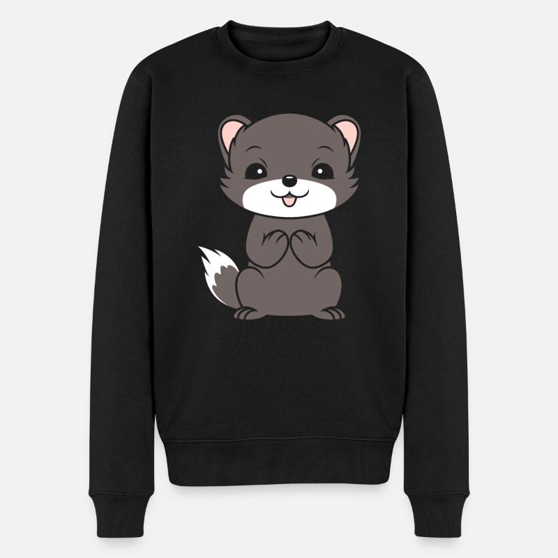 Humor kleines Wiesel - Männer Premium Bio Pullover - Schwarz