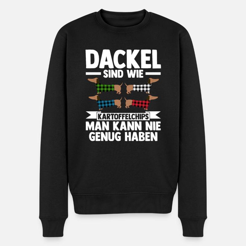 Hund Dachshund Dackel - Männer Premium Bio Pullover - Schwarz