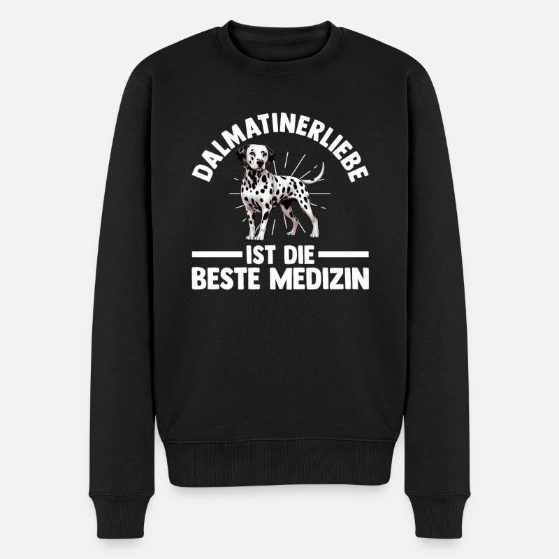 Hund Dalmatiner - Männer Premium Bio Pullover - Schwarz