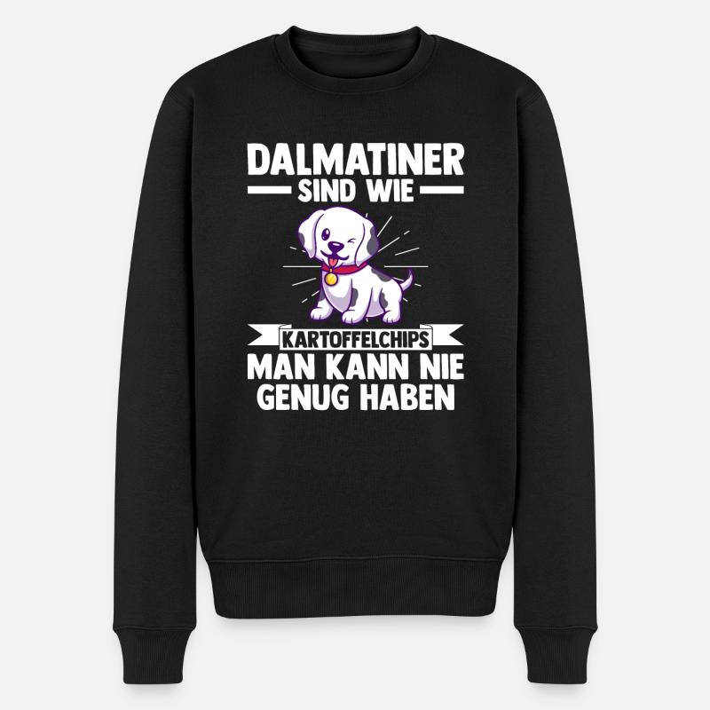 Hund Dalmatiner - Männer Premium Bio Pullover - Schwarz