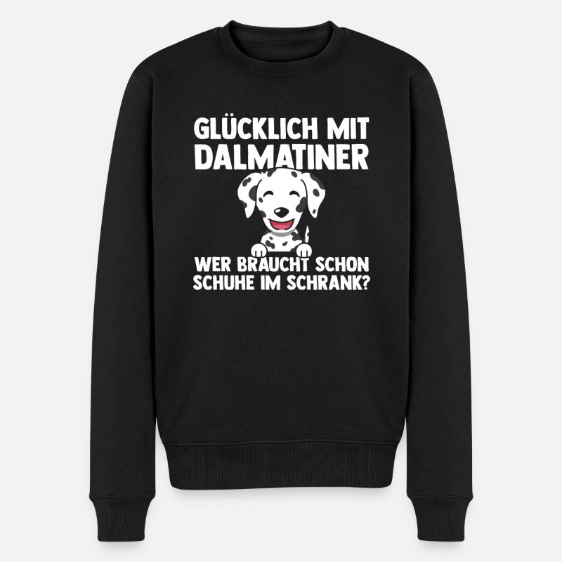 Hund Dalmatiner - Männer Premium Bio Pullover - Schwarz