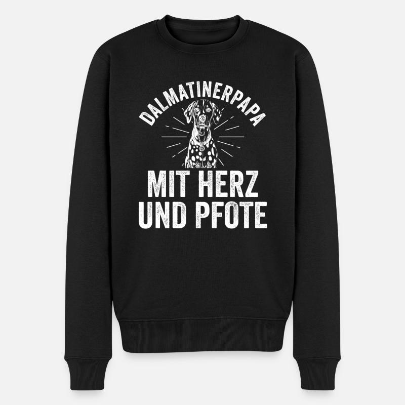 Hund Dalmatiner - Männer Premium Bio Pullover - Schwarz