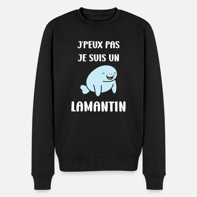 Drôle bébé minimaliste simple petit lamantin - Pull Premium bio Homme - noir
