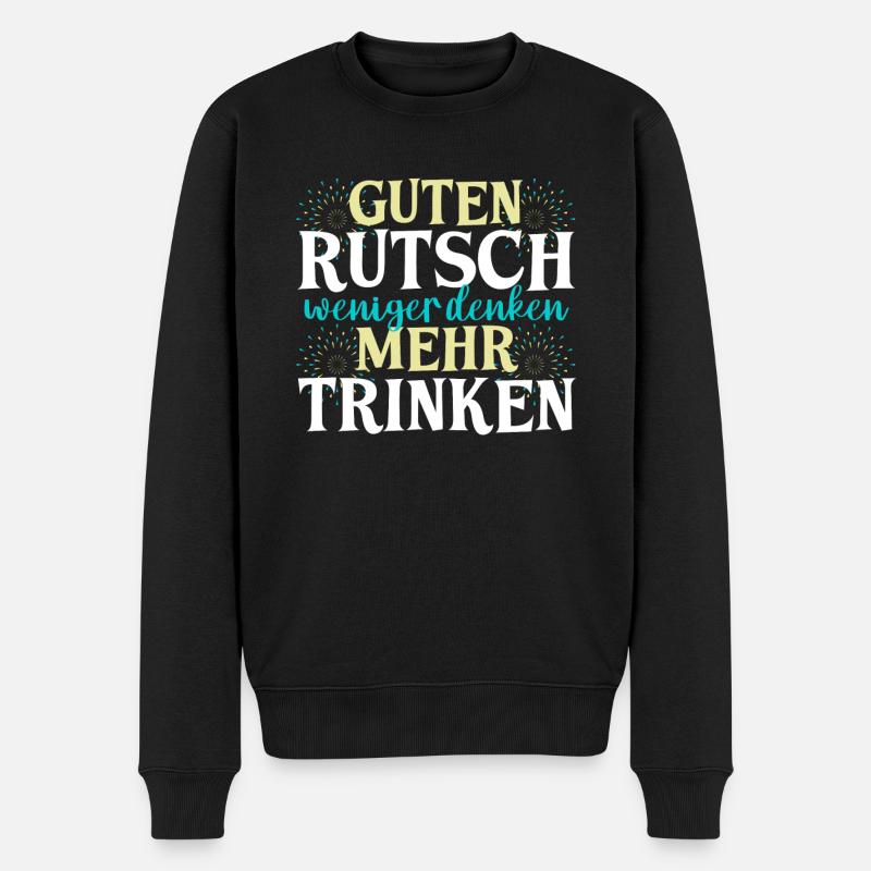 Neujahr Feuerwerk Silvester - Männer Premium Bio Pullover - Schwarz