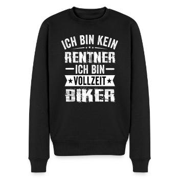 Ich Bin Kein Rentner Ich Bin Vollzeit Biker - Männer Premium Bio Pullover - Schwarz - Vorne - Nico (187cm)