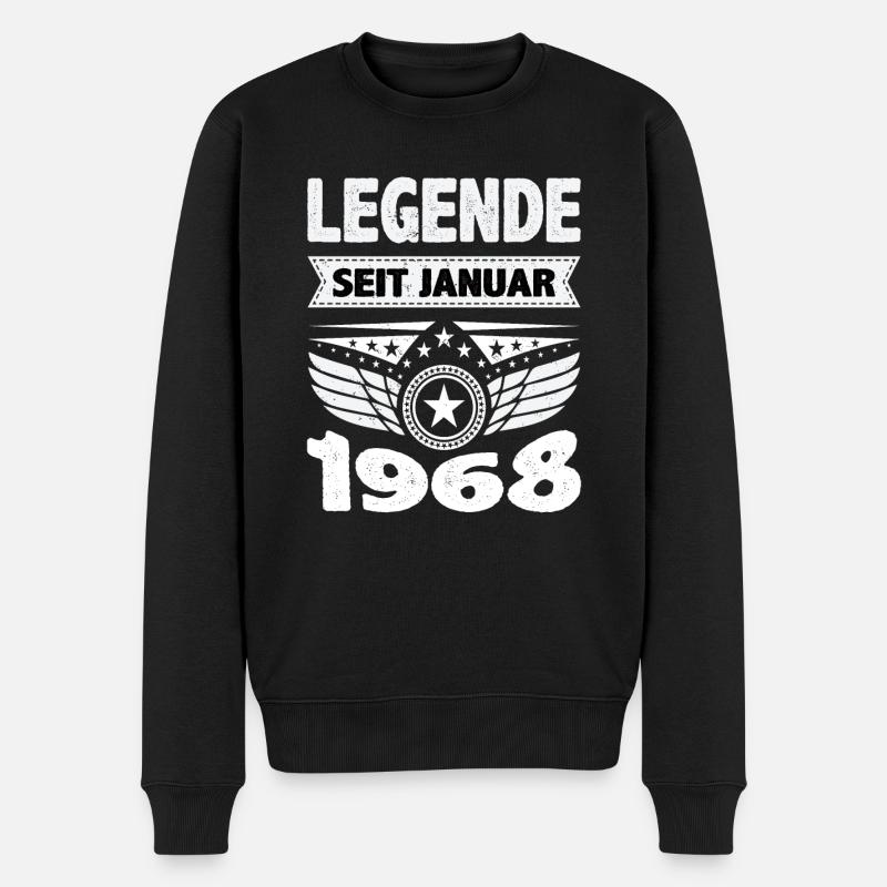 Januar 1968 Legende seit 56 Jahren Mann Frau - Männer Premium Bio Pullover - Schwarz