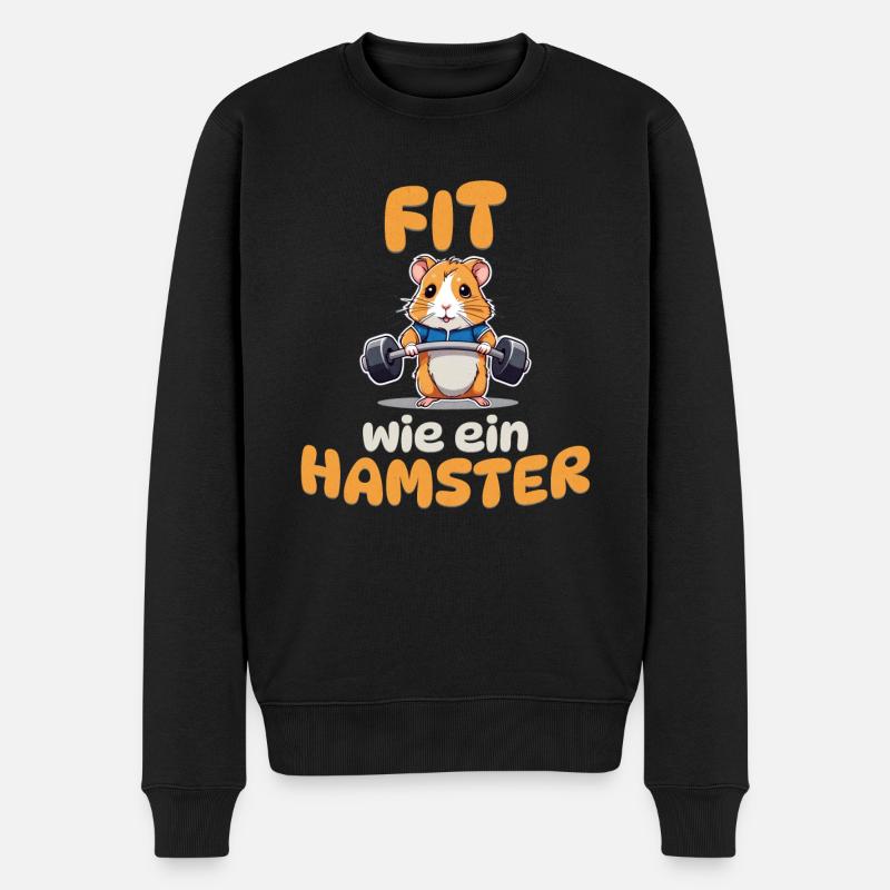 Fit wie ein Hamster - Männer Premium Bio Pullover - Schwarz