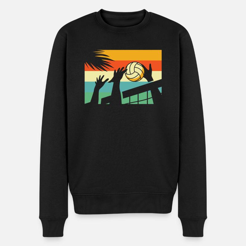 Volleyball Volleyballer - Männer Premium Bio Pullover - Schwarz