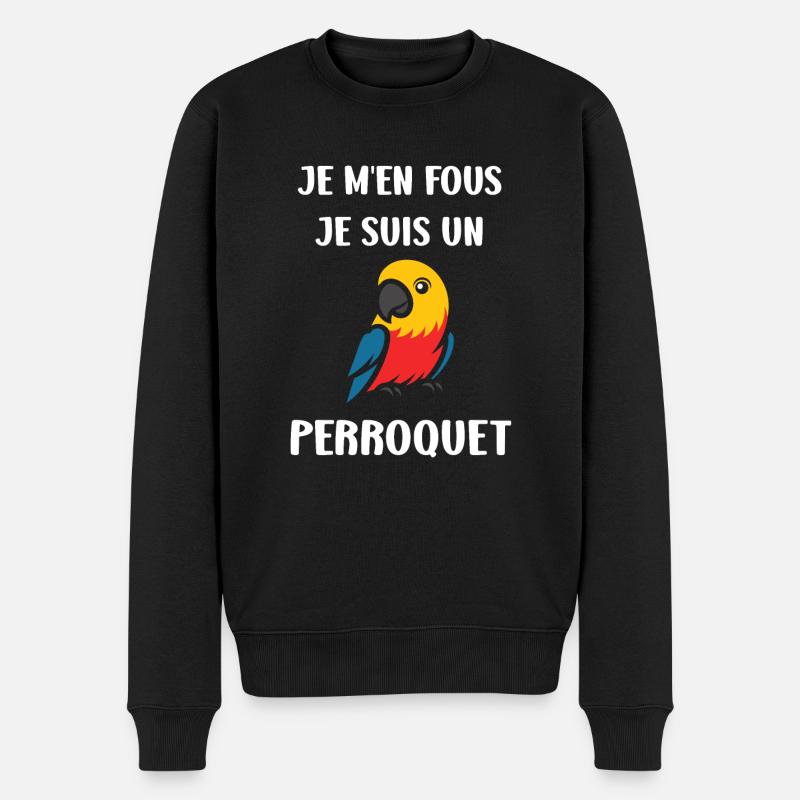 Humour petit perroquet - Pull Premium bio Homme - noir