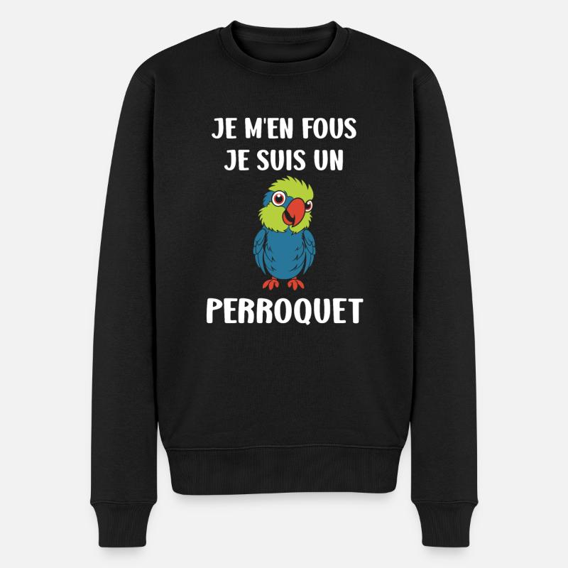 Humour petit perroquet - Pull Premium bio Homme - noir