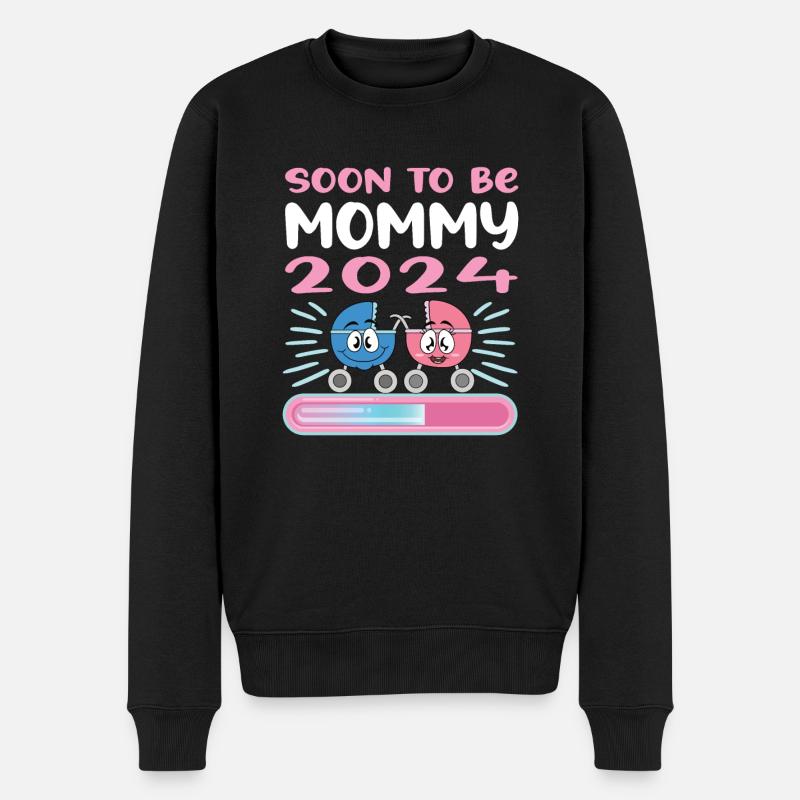 Maman 2024 Enceinte Maman Grossesse - Pull Premium bio Homme - noir