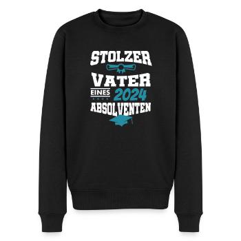 Absolvent Sponsion Graduate stolzer Vater 2024 - Männer Premium Bio Pullover - Schwarz - Vorne - Nico (187cm)