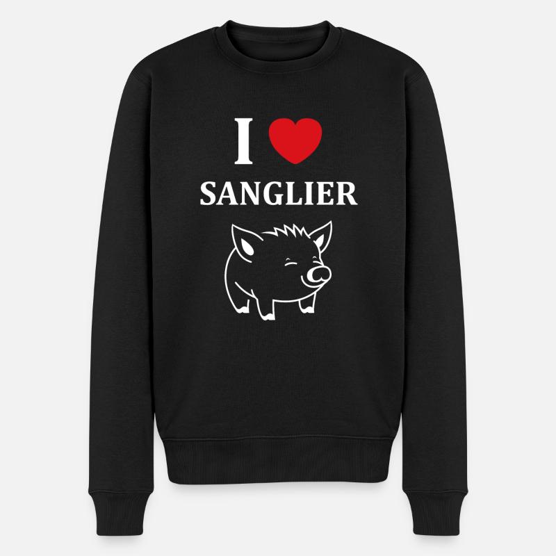 Humour petit sanglier - Pull Premium bio Homme - noir