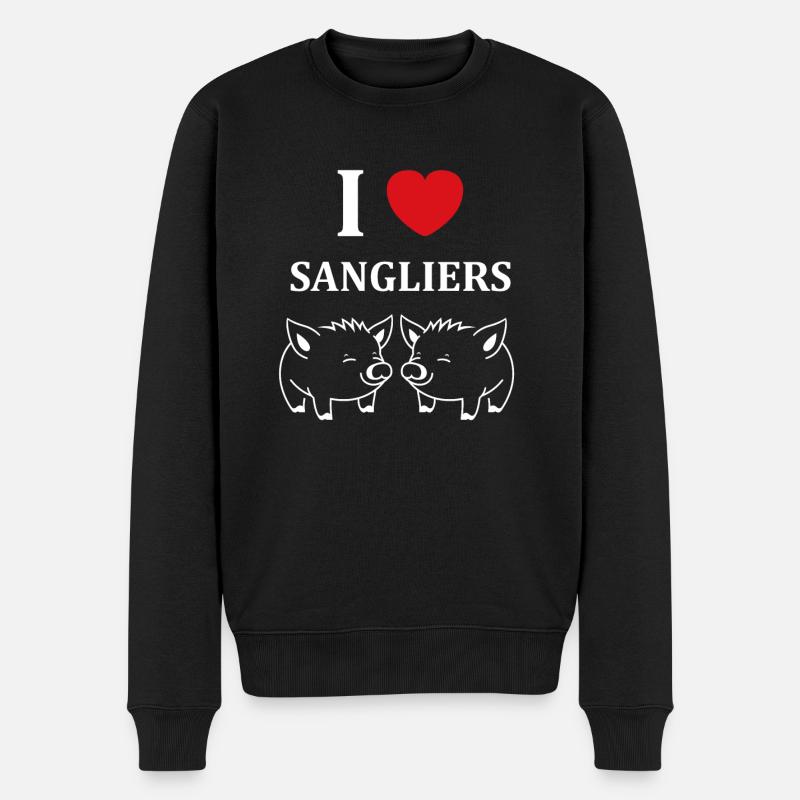 Humour petit sanglier - Pull Premium bio Homme - noir