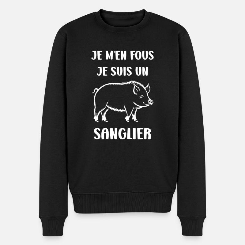 Humour petit sanglier - Pull Premium bio Homme - noir
