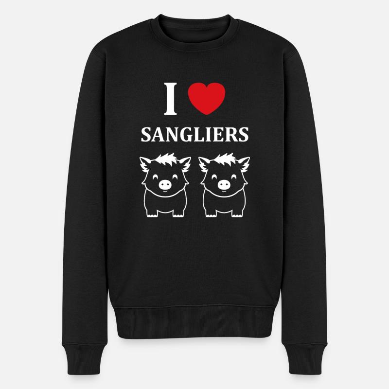 Humour petit sanglier - Pull Premium bio Homme - noir