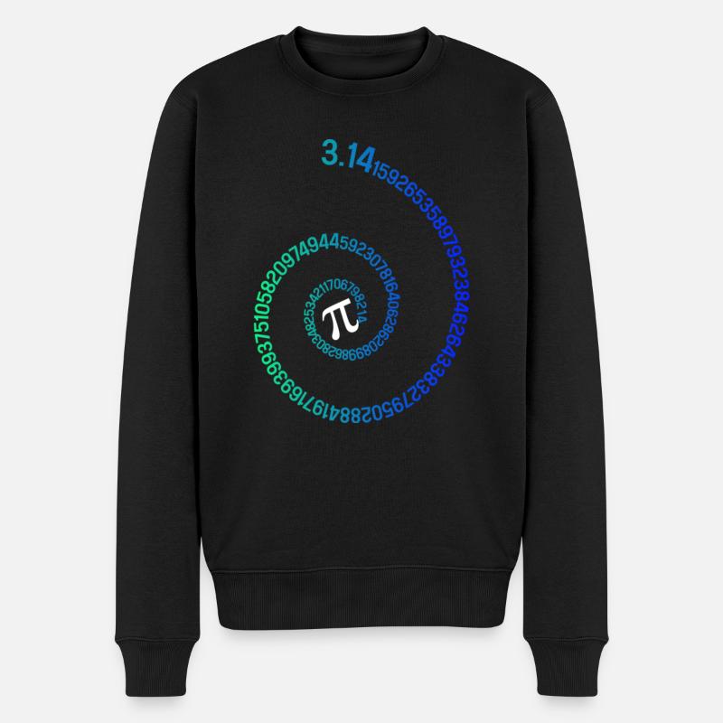 Pi Spiral Novelty Math Geek 3.14 Pi Day - Männer Premium Bio Pullover - Schwarz