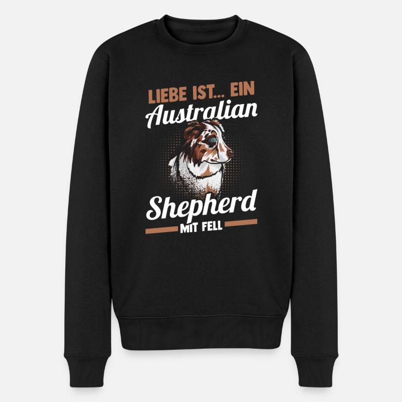 Australian Shepherd Hund Aussie - Männer Premium Bio Pullover - Schwarz