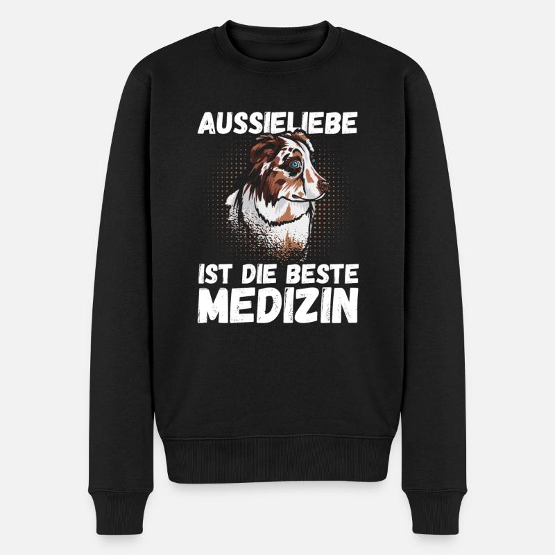 Australian Shepherd Hund Aussie - Männer Premium Bio Pullover - Schwarz