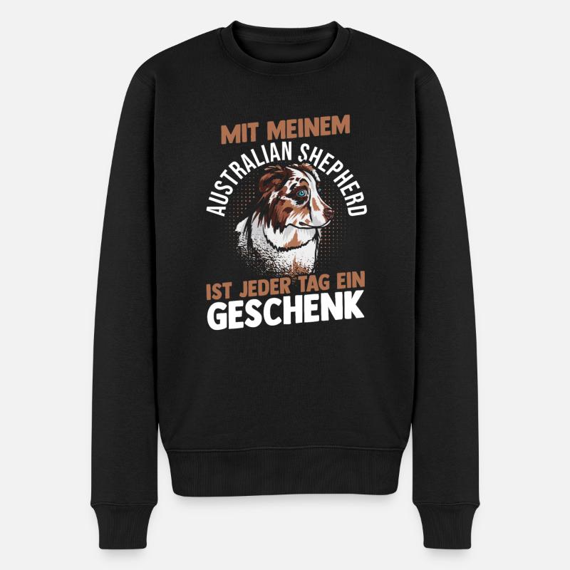 Australian Shepherd Hund Aussie - Männer Premium Bio Pullover - Schwarz