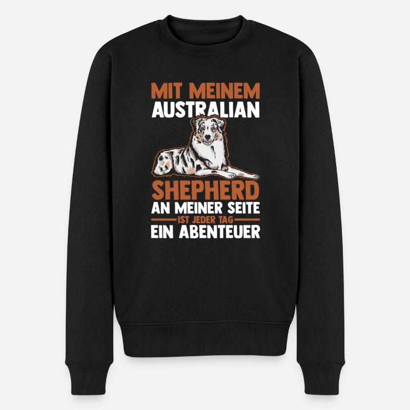 Australian Shepherd Hund Aussie - Männer Premium Bio Pullover - Schwarz