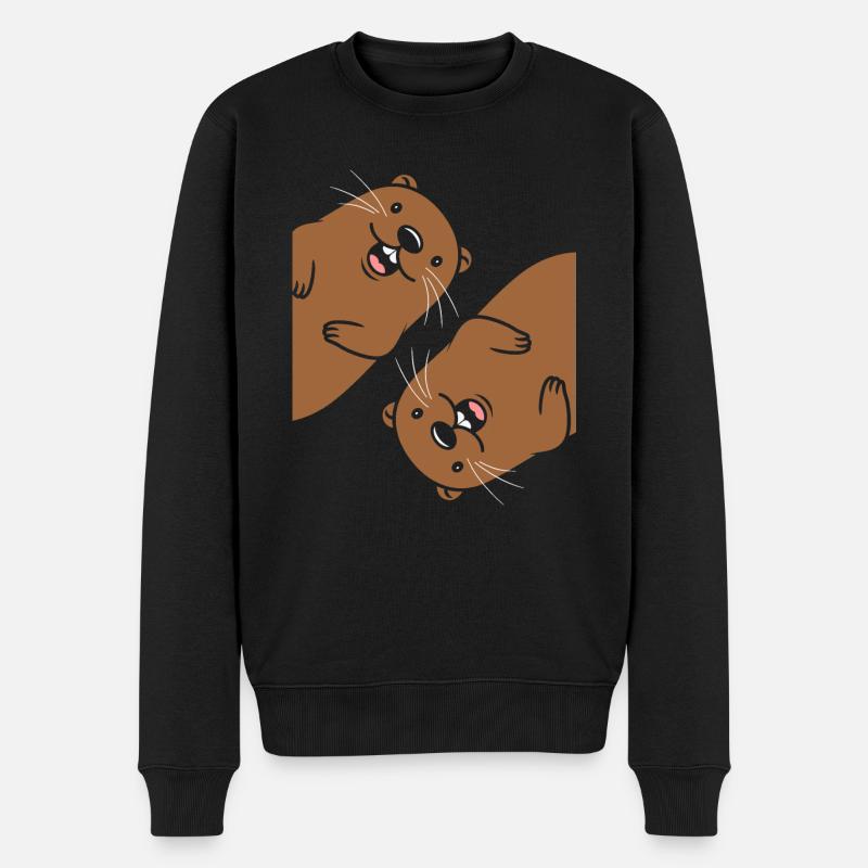 Humour petit castor - Pull Premium bio Homme - noir