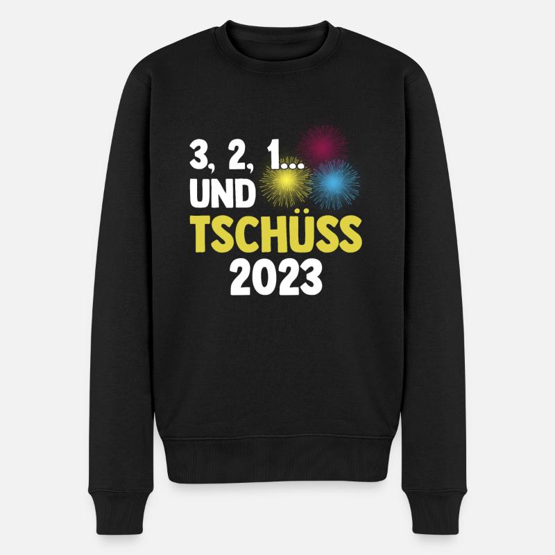 Neujahr Feuerwerk Silvester - Männer Premium Bio Pullover - Schwarz