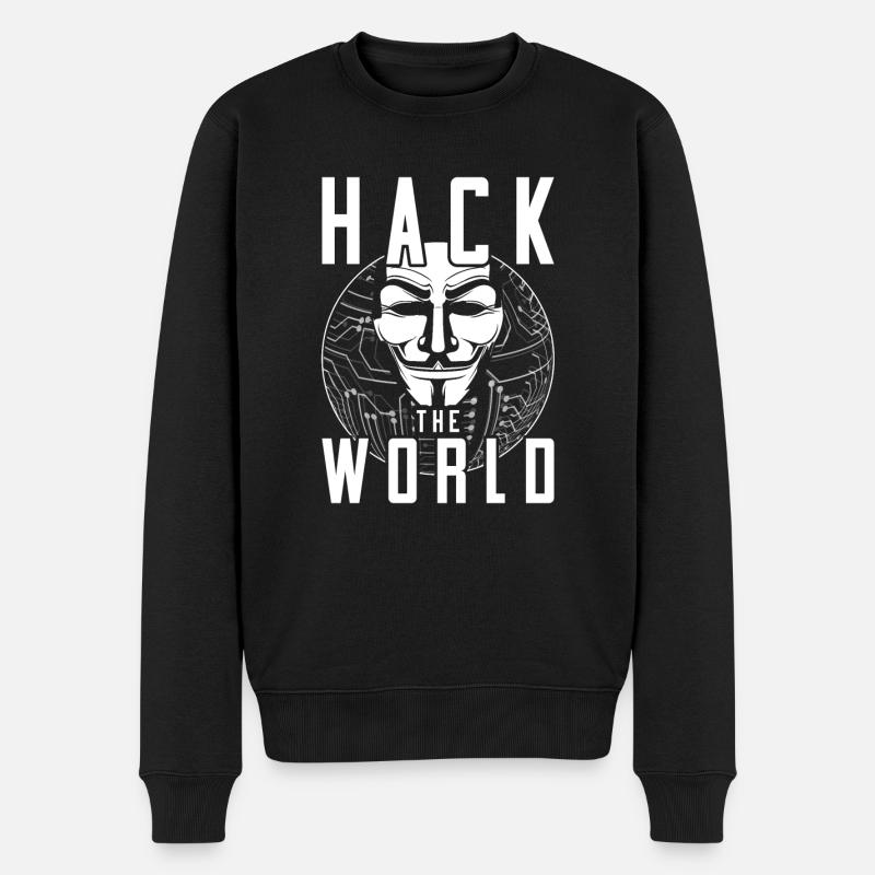 Ethical Hacker Hack The World - Männer Premium Bio Pullover - Schwarz