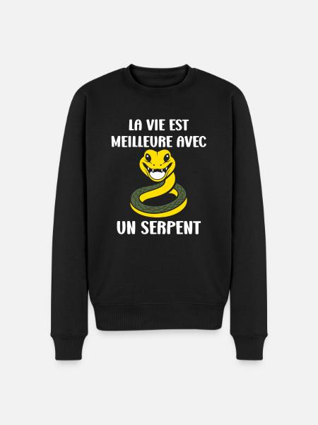 Humour petit serpent - Pull Premium bio Homme - noir