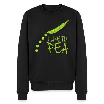 Pea Vegan Vegetarian Peas - Männer Premium Bio Pullover - Schwarz - Vorne - Nico (187cm)