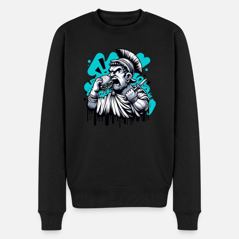 Hamburger Römische Geschichte Römisches Reich - Männer Premium Bio Pullover - Schwarz
